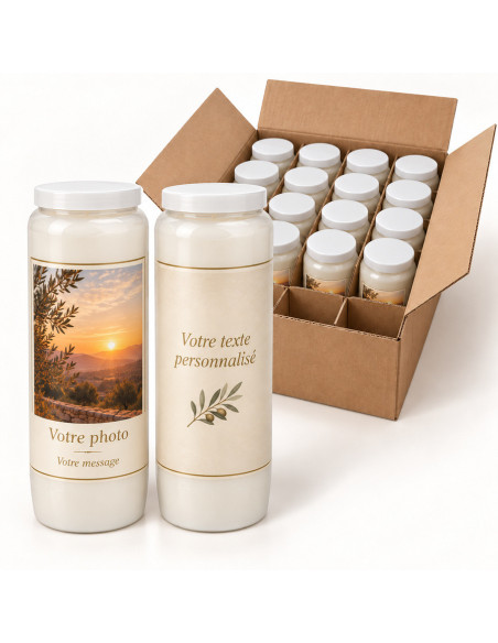 20 velas de novena personalizadas con foto y texto