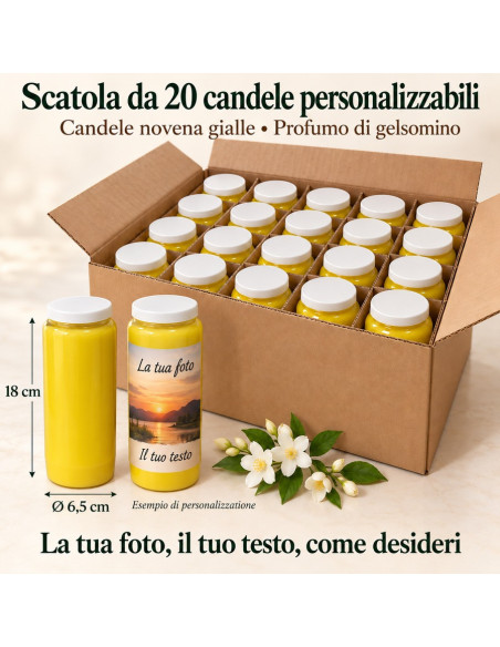 20 bougies au jasmin personnalisables recto verso