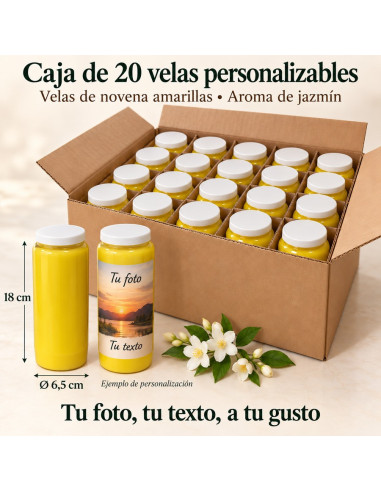 20 bougies au jasmin personnalisables recto verso