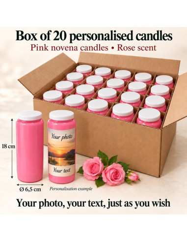20 rose candles – personalised front and back