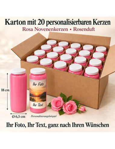 20 rose candles – personalised front and back