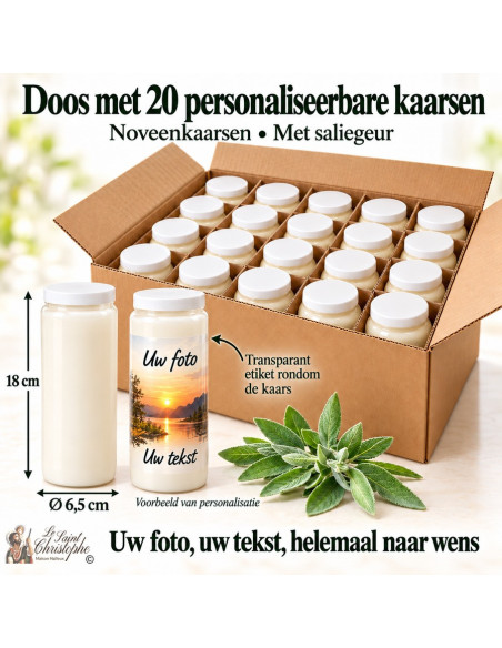 20 bougies parfumées à la sauge personnalisables recto verso