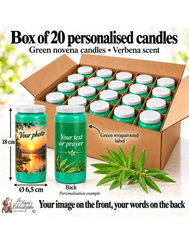 20 velas de verbena personalizables por ambos lados