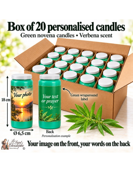 20 verbena candles – personalised front and back