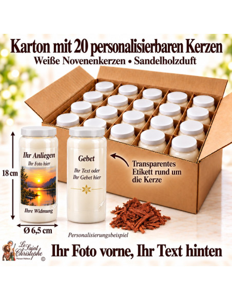 20 candele al sandalo personalizzate – Foto e testo