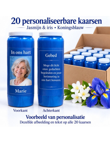 20 candele blu reale personalizzate | Gelsomino e iris
