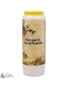 Bougie Neuvaine avec prière pour les âmes du purgatoire - prière français