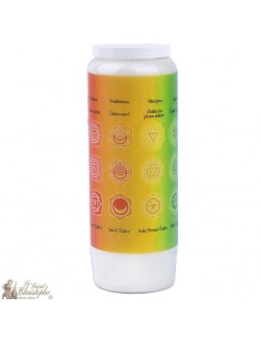 Bougie décorative avec citation en français - chakras modèle 2