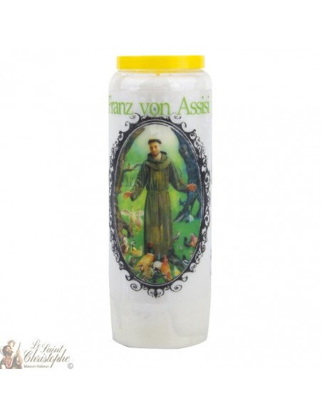 Bougie Neuvaine à François d'Assise - prière allemand