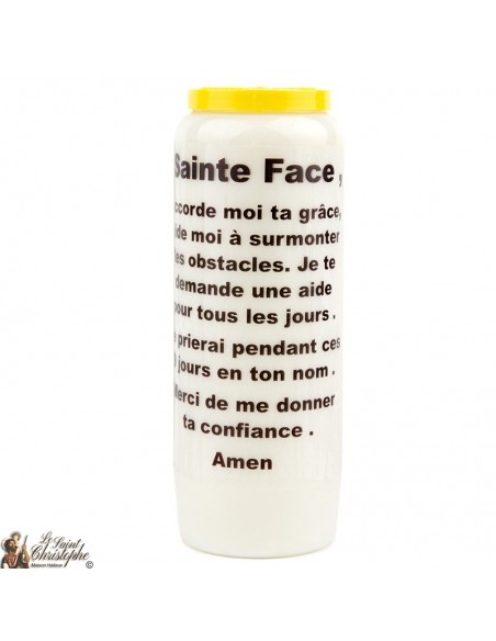 Bougie Neuvaine de la Sainte Face - prière Français