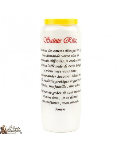 Bougie Neuvaineà Sainte Rita modèle 2 - prière français