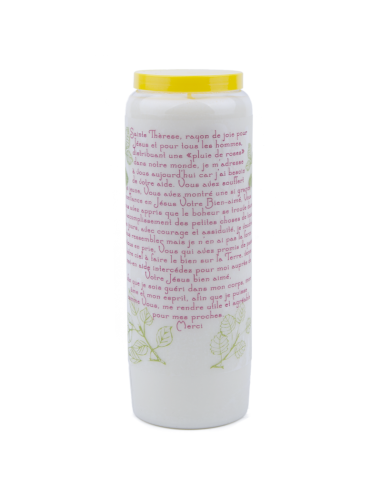 Bougie Neuvaine à Sainte Thérèse - prière français