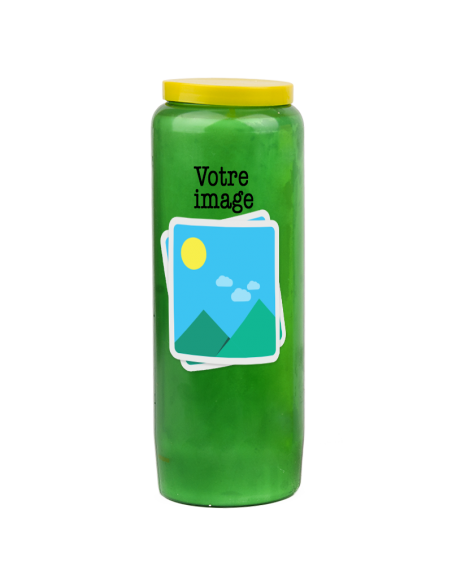 Bougie de neuvaine avec votre image et texte - personnalisable
