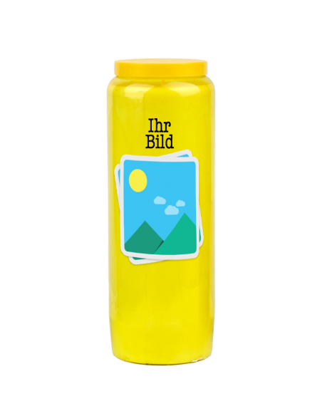 Novene Kerze mit Ihrem Bild und Text - individuell anpassbar