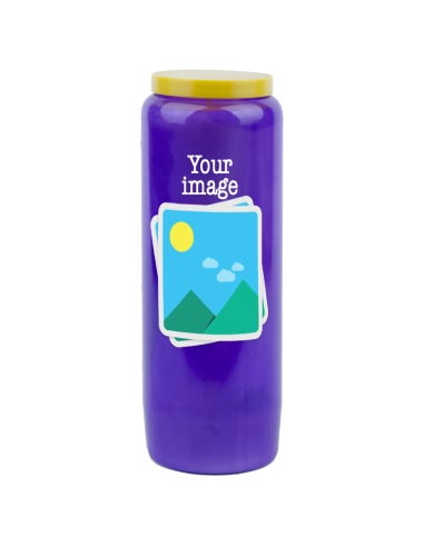 Vela de novena con tu imagen y texto - personalizable