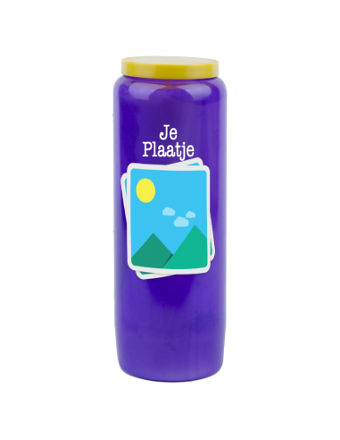 Bougie de neuvaine avec votre image et texte - personnalisable