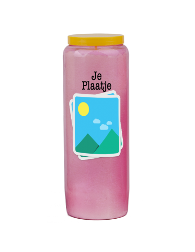 Bougie de neuvaine avec votre image et texte - personnalisable