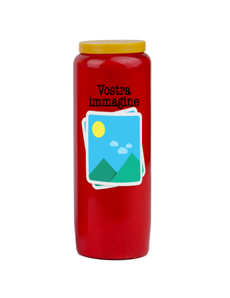 Vela de novena con tu imagen y texto - personalizable