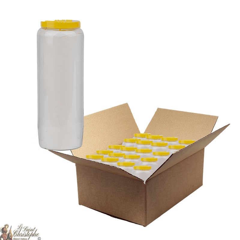 Gekleurde novena kaarsen zonder foto's - doos van 20 stuks