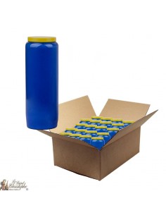 Bougies de neuvaine bleue - carton 20 pièces