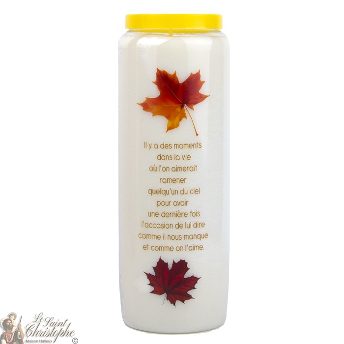 Novena candle with the deceased